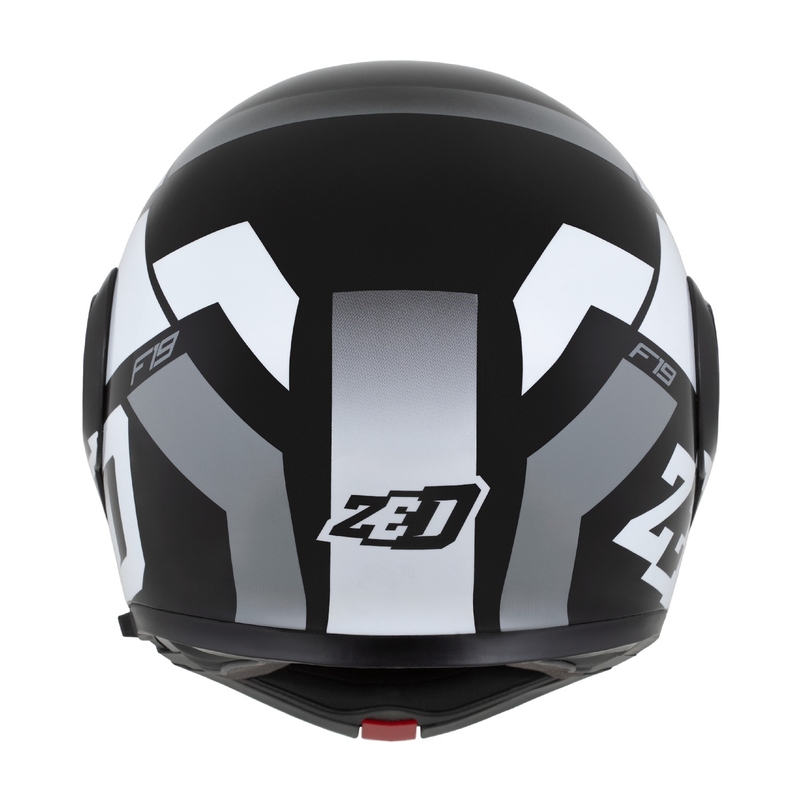 Flip-up motociklu ķivere ZED F19 melns-balts-pelēks