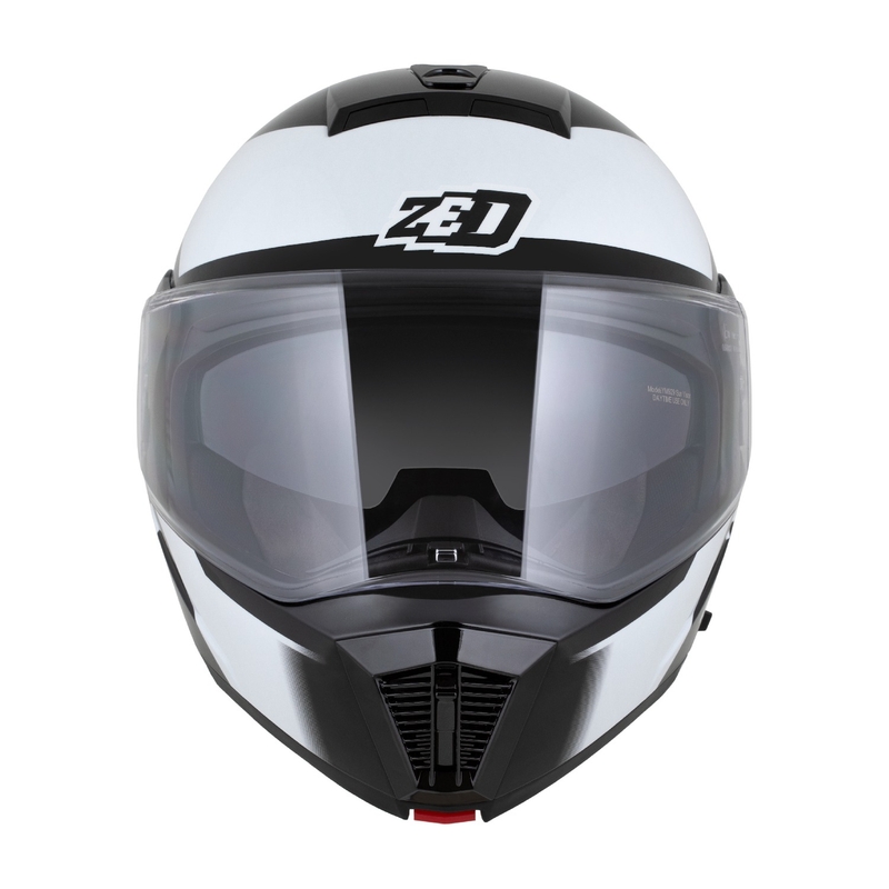 Flip-up motociklu ķivere ZED F19 melns-balts-pelēks