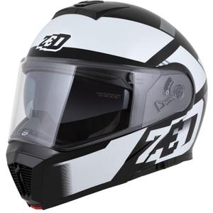 Flip-up motociklu ķivere ZED F19 melns-balts-pelēks