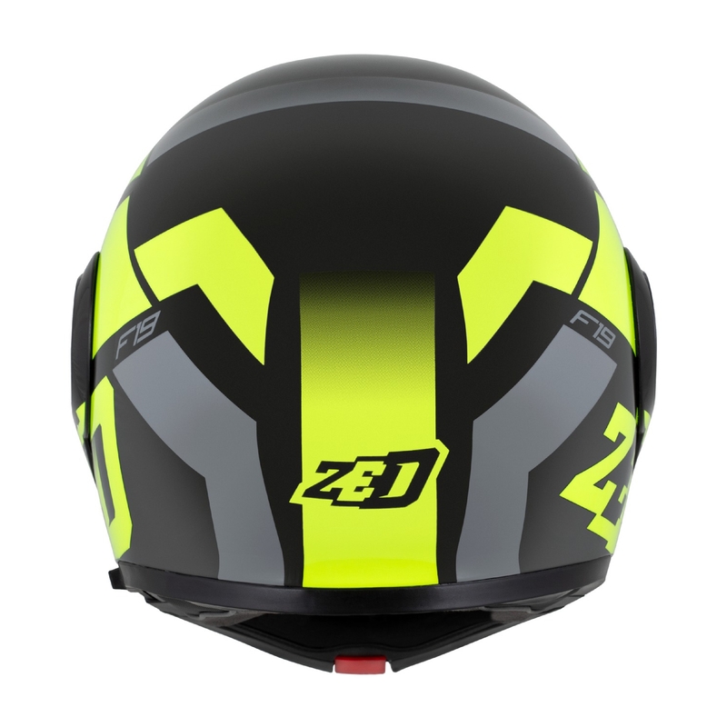 Flip-up motociklu ķivere ZED F19 melns-fluo dzeltens