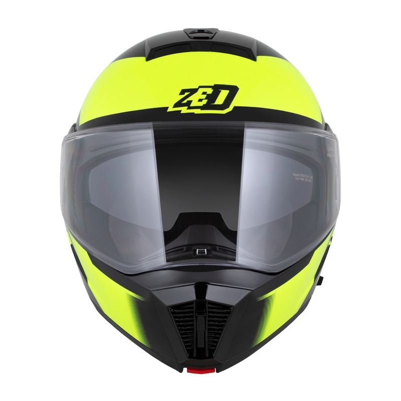 Flip-up motociklu ķivere ZED F19 melns-fluo dzeltens