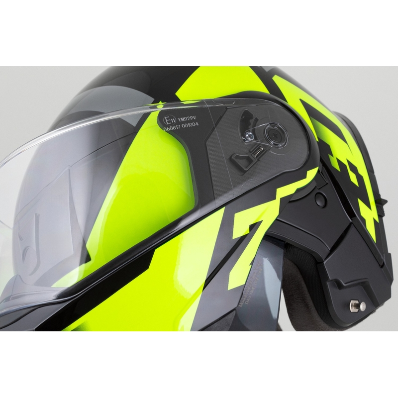 Flip-up motociklu ķivere ZED F19 melns-fluo dzeltens
