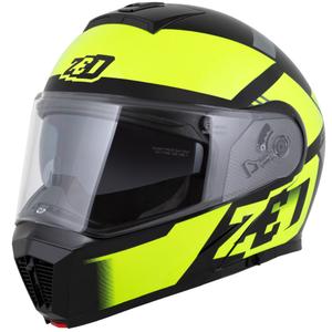 Flip-up motociklu ķivere ZED F19 melns-fluo dzeltens