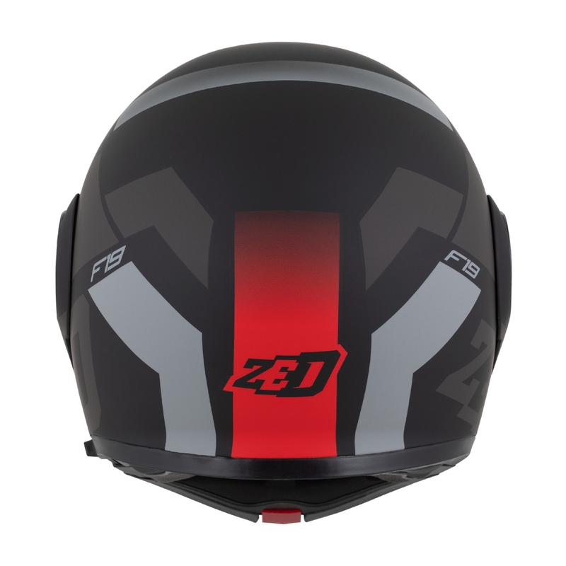 Flip-up motociklu ķivere ZED F19 matēta melna-fluo sarkanā-pelēkā krāsā