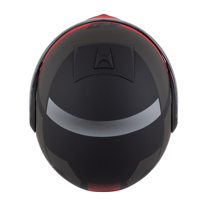 Flip-up motociklu ķivere ZED F19 matēta melna-fluo sarkanā-pelēkā krāsā