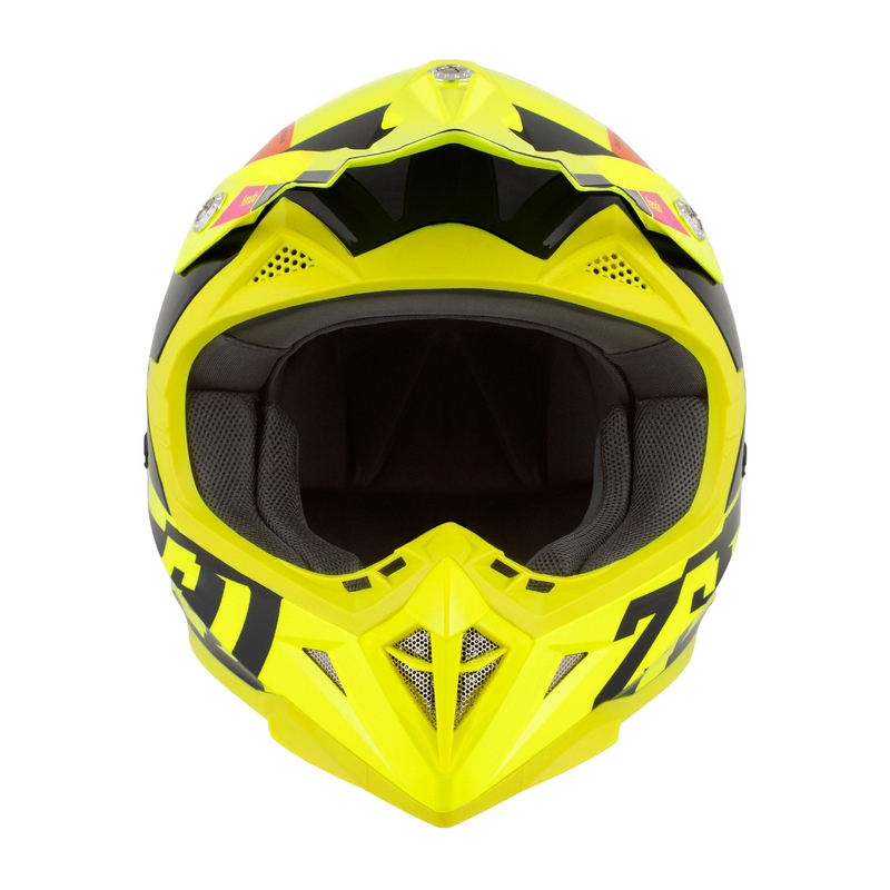 Bērnu motokrosa ķivere ZED X1.9 Tendo fluo dzeltena-rozā-oranža-melna