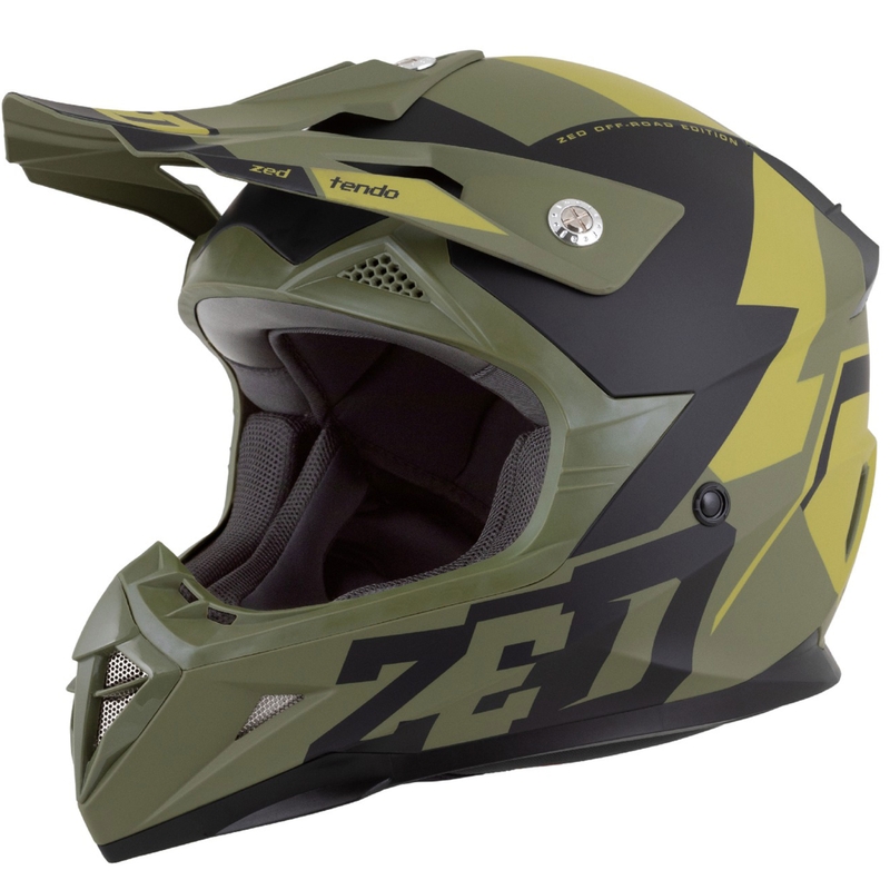 Bērnu motokrosa ķivere ZED X1.9 Tendo tumši zaļš-skaidri zaļš