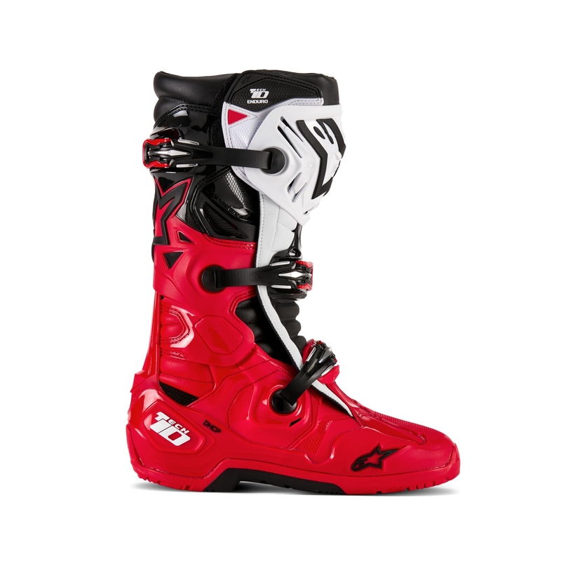Alpinestars Tech 10 Enduro sarkani-melni-balti motocikla zābaki