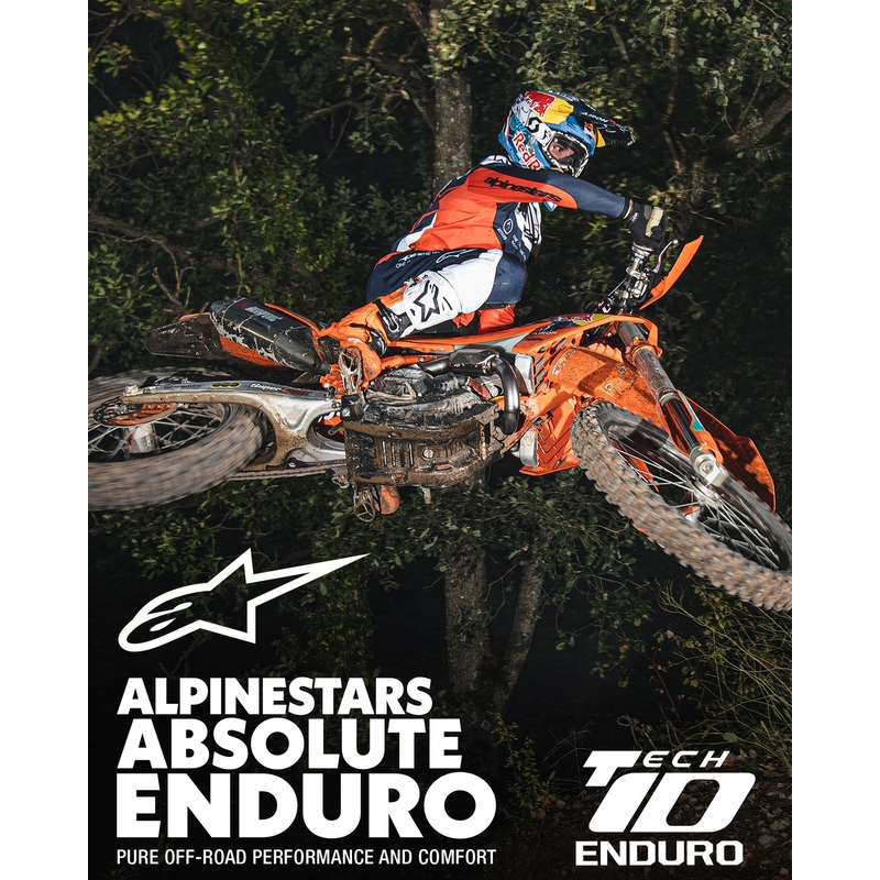 Alpinestars Tech 10 Enduro fluo oranži-melni-balti motocikla zābaki