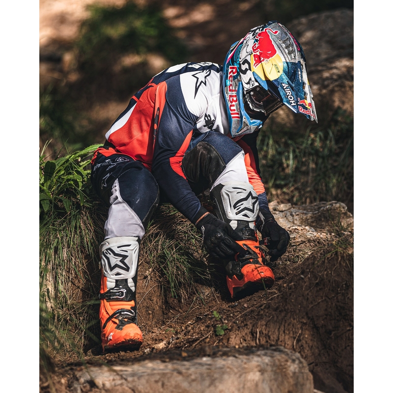 Alpinestars Tech 10 Enduro fluo oranži-melni-balti motocikla zābaki