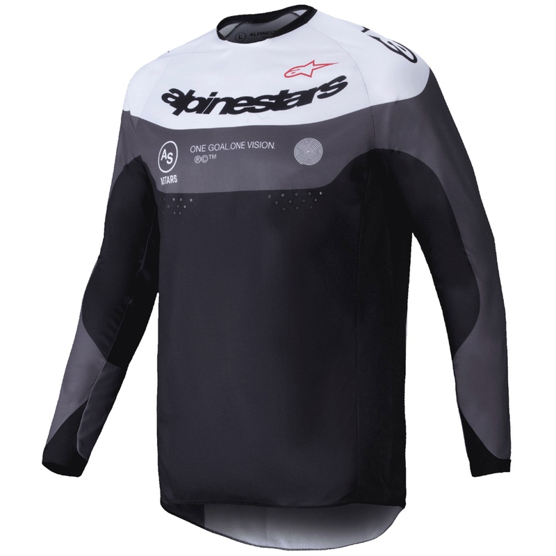 Alpinestars PRO-Dura motokrosa krekliņš melns un balts