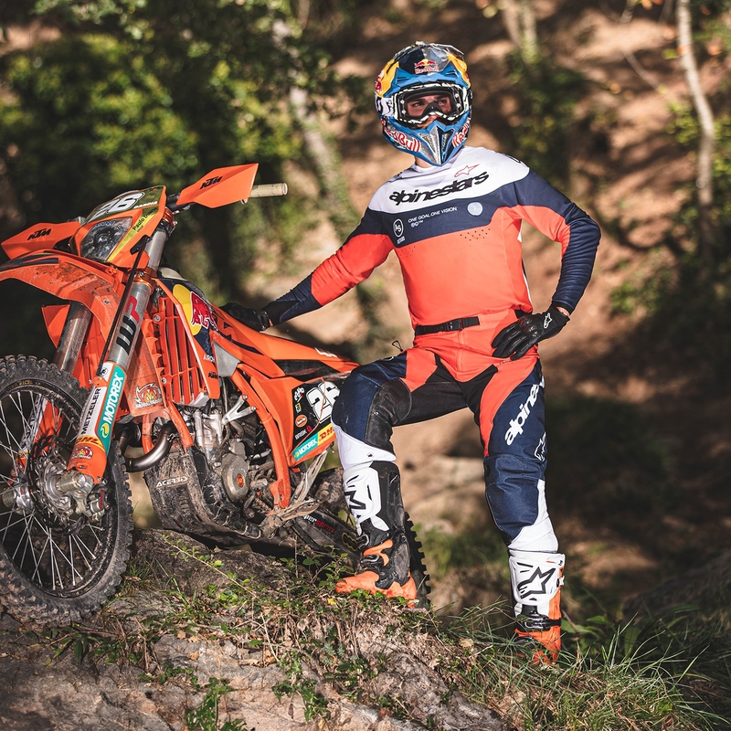 Alpinestars PRO-Dura motokrosa krekliņš zili oranžs-balts