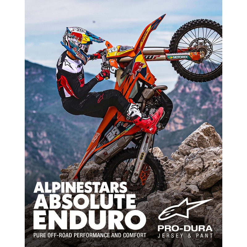 Alpinestars PRO-Dura motokrosa bikses melnā un baltā krāsā