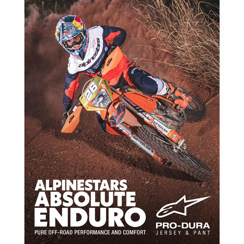 Alpinestars PRO-Dura motokrosa bikses zili-oranži-baltas