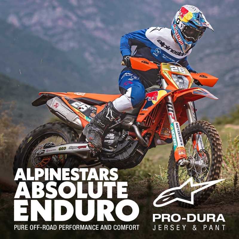 Alpinestars PRO-Dura motokrosa bikses zilā un baltā krāsā