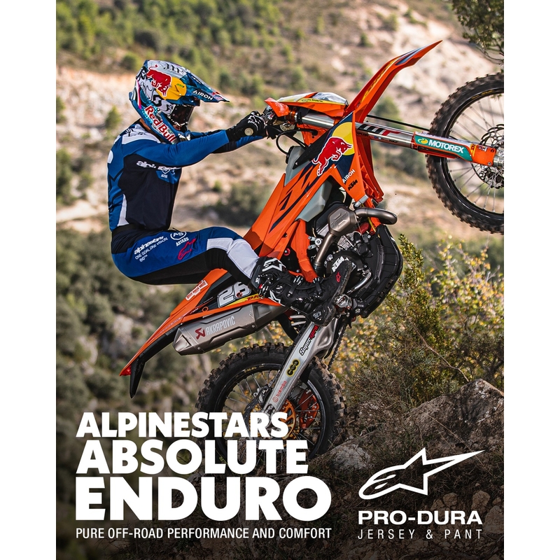 Alpinestars PRO-Dura motokrosa bikses zilā un baltā krāsā