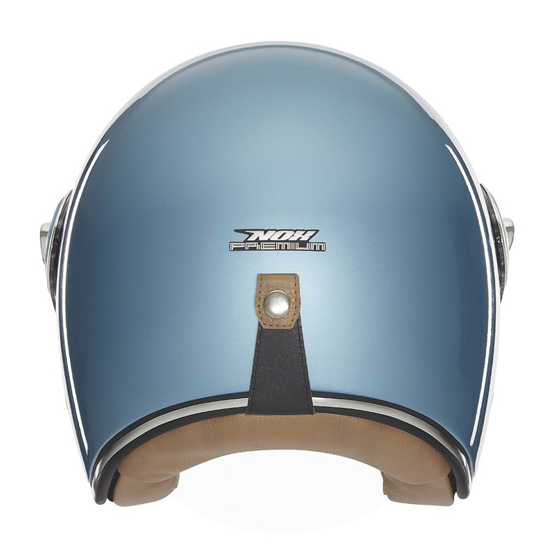 Atvērtā moto ķivere NOX PREMIUM Heritage tirkīza krāsā