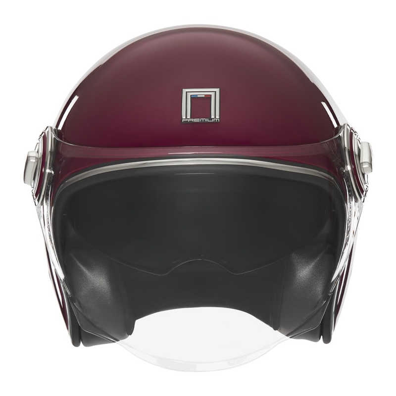 Atvērtā moto ķivere NOX PREMIUM Heritage bordo krāsā