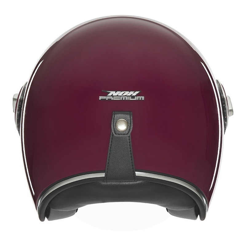Atvērtā moto ķivere NOX PREMIUM Heritage bordo krāsā