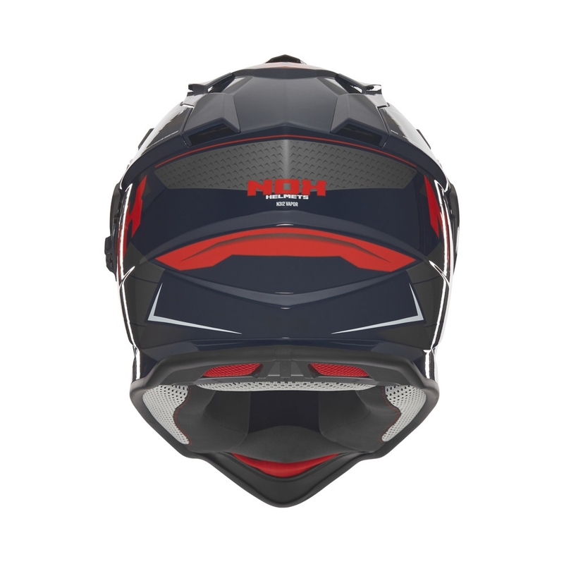 Enduro motociklu ķivere NOX N312 Vapor melns-zils-sarkans