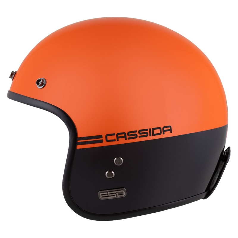 Cassida Eso Super Hooligan Open motociklu ķivere Black-Orange Pearl