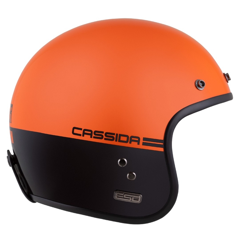 Cassida Eso Super Hooligan Open motociklu ķivere Black-Orange Pearl