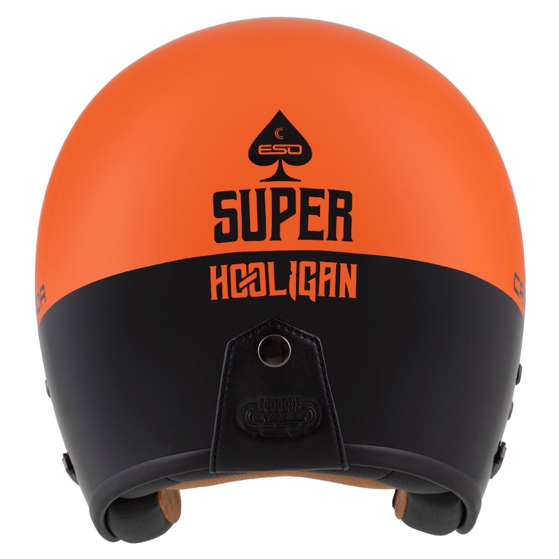 Cassida Eso Super Hooligan Open motociklu ķivere Black-Orange Pearl