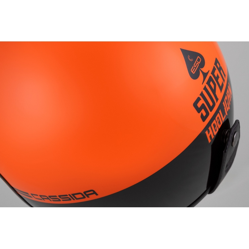 Cassida Eso Super Hooligan Open motociklu ķivere Black-Orange Pearl