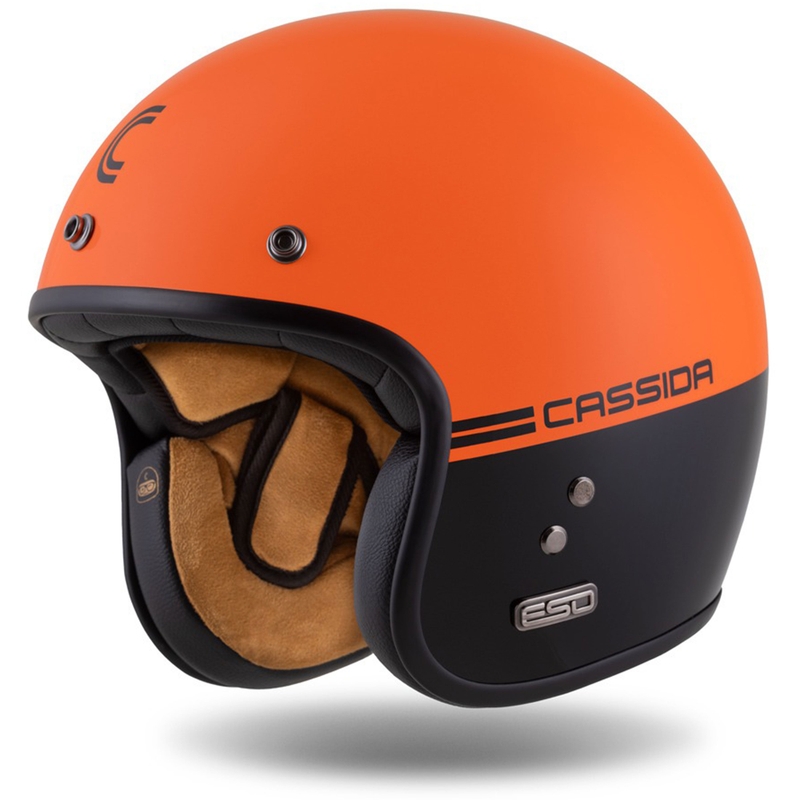 Cassida Eso Super Hooligan Open motociklu ķivere Black-Orange Pearl