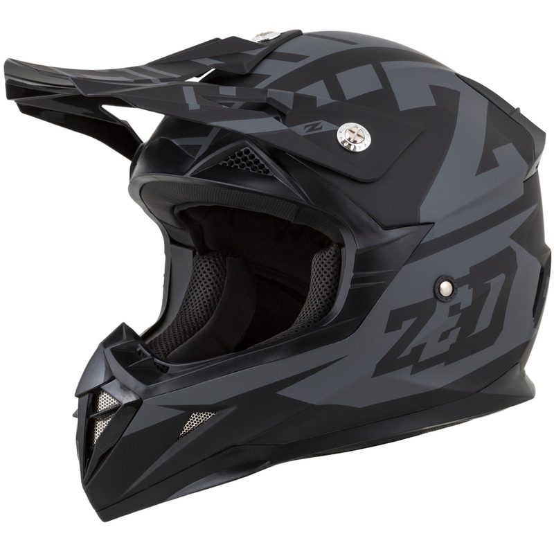 Bērnu motokrosa ķivere motociklam ZED X1.9D Targa matēta pelēk- melna