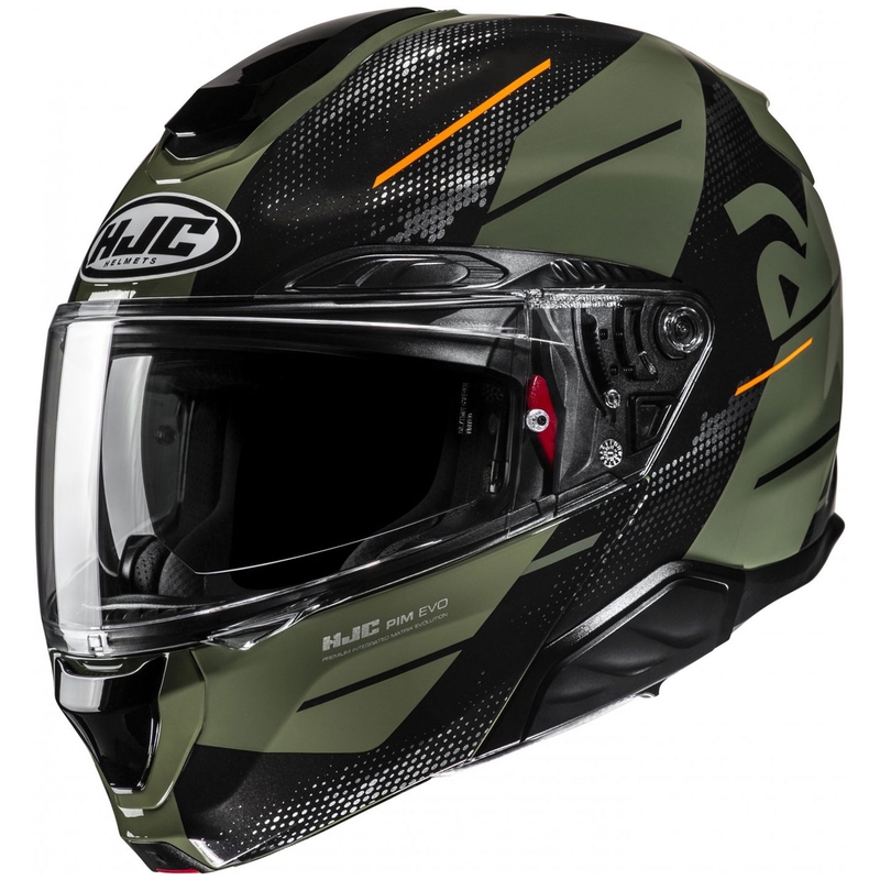 Saliekamā moto ķivere HJC RPHA 91 Blat MC7 haki zaļgani melna