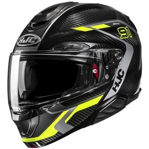 Saliekamā moto ķivere HJC RPHA 91 CARBON Lagos MC3H melns-fluo dzeltens