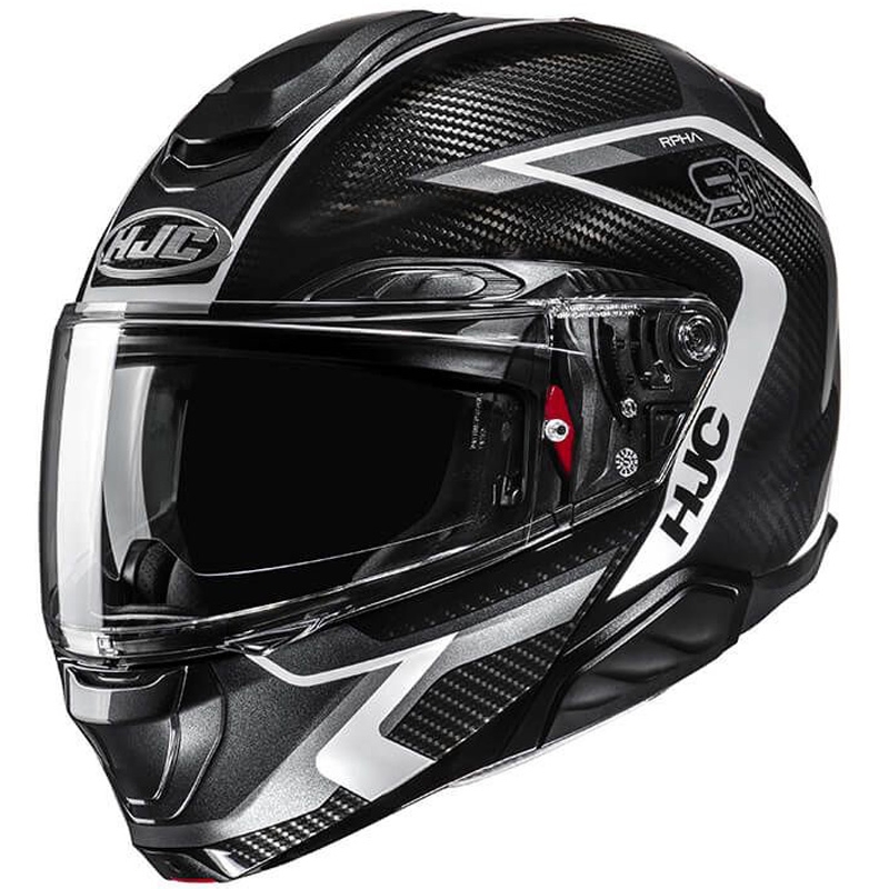 Salokāmā motociklu ķivere HJC RPHA 91 CARBON Lagos MC5 melns-pelēks
