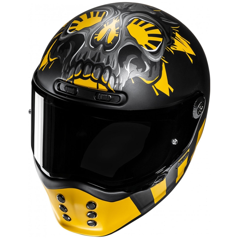 Integrēta motociklistu ķivere HJC V10 Crania MC3SF melni dzeltena