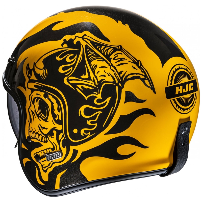 Atvērtā motociklu ķivere HJC V31 Flame MC3 dzelteni melna