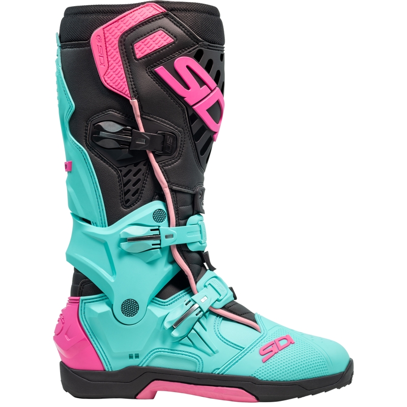 SiDi Crossair motocikla zābaki piparmētru-melnā-rozā krāsā