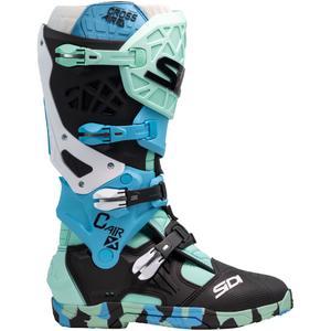 SiDi Crossair X melni un tirkīza motocikla zābaki