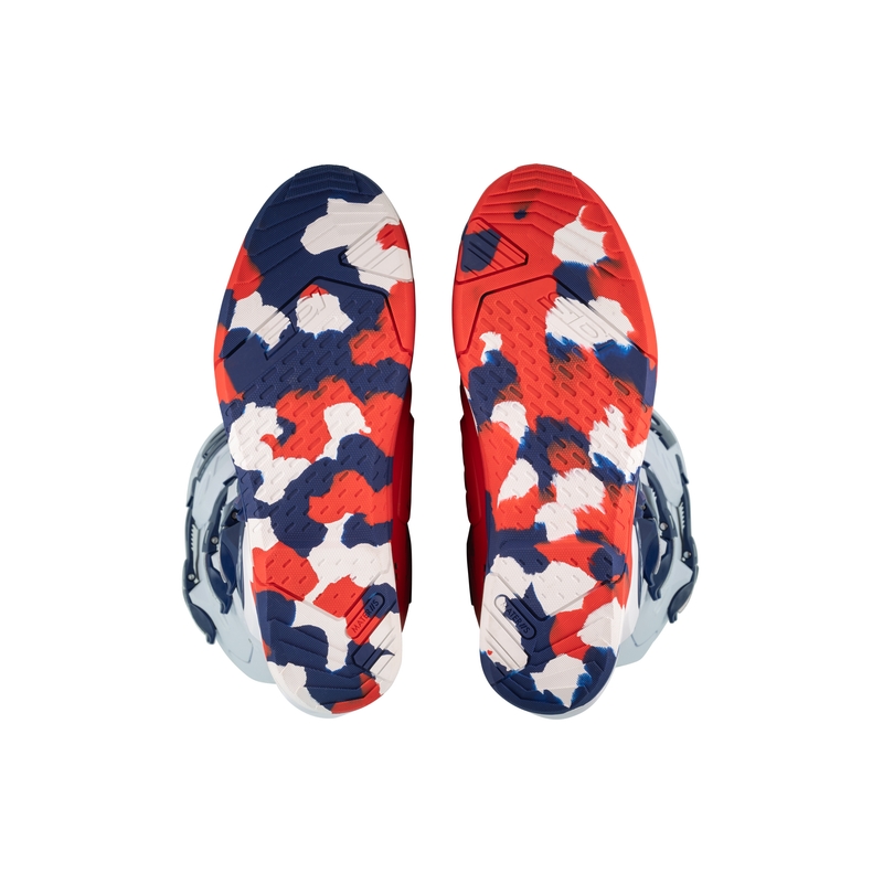 SiDi Crossair X motocikla zābaki balti-zili-sarkani