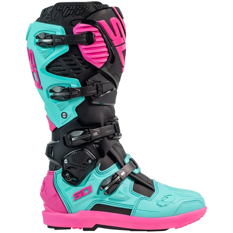 SiDi Crossfire 3 SRS Black-Mint-Pink Motociklu zābaki
