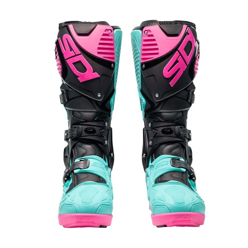 SiDi Crossfire 3 SRS Black-Mint-Pink Motociklu zābaki