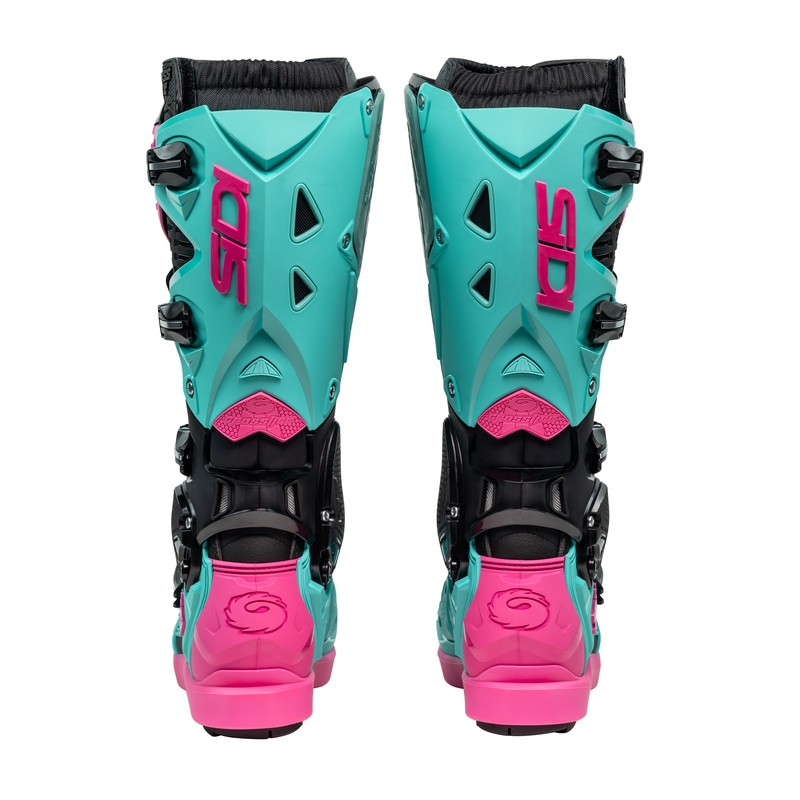 SiDi Crossfire 3 SRS Black-Mint-Pink Motociklu zābaki