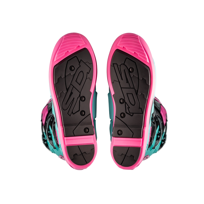 SiDi Crossfire 3 SRS Black-Mint-Pink Motociklu zābaki