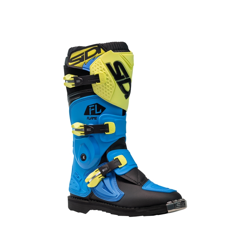 Bērnu motokrosa apavi SiDi Flame blue-yellow-black