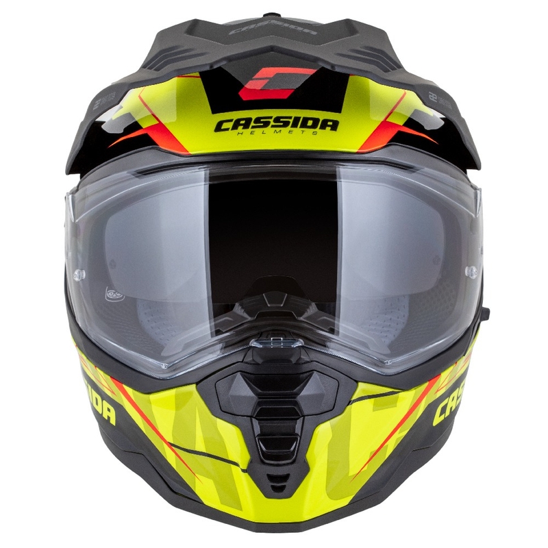 Enduro ķivere Cassida Road Runner TechniX fluo dzeltena-melna-oranža-pelēka