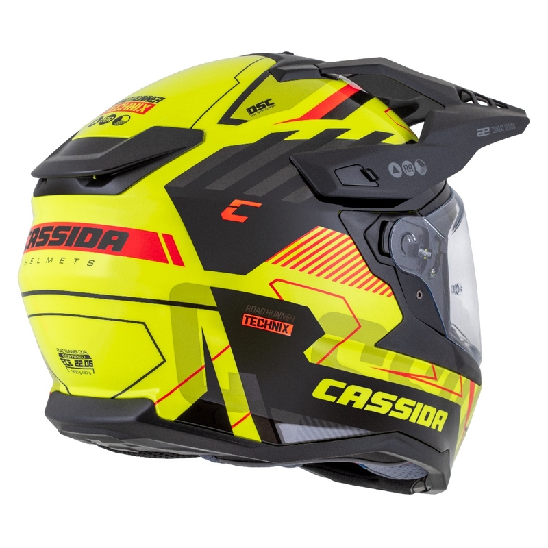 Enduro ķivere Cassida Road Runner TechniX fluo dzeltena-melna-oranža-pelēka