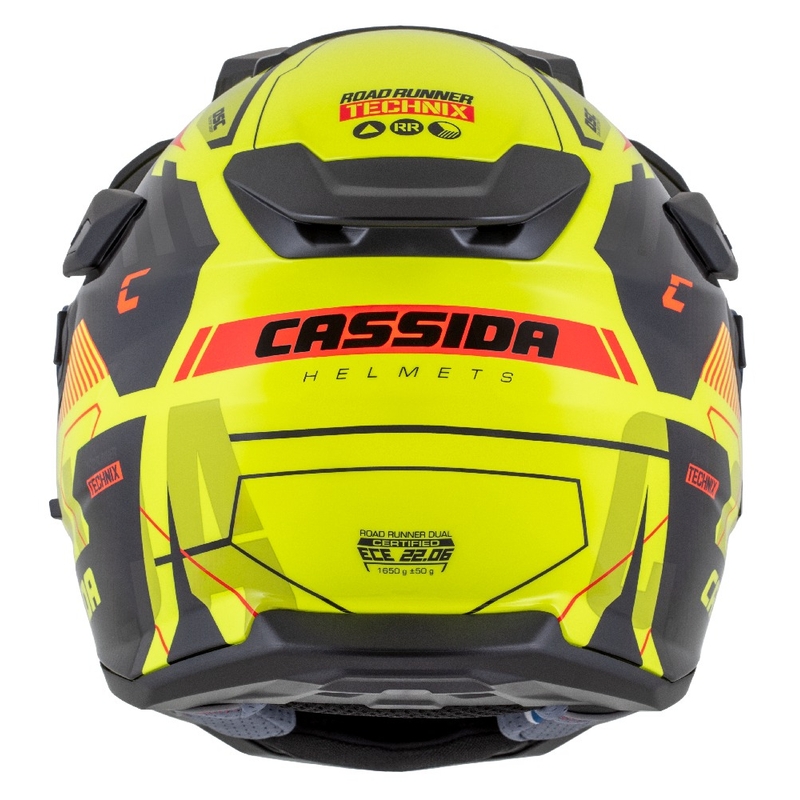 Enduro ķivere Cassida Road Runner TechniX fluo dzeltena-melna-oranža-pelēka