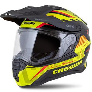 Enduro ķivere Cassida Road Runner TechniX fluo dzeltena-melna-oranža-pelēka