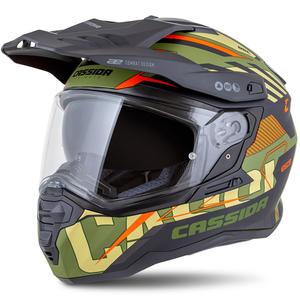 Enduro ķivere Cassida Road Runner TechniX matēta zaļgani-melnā-oranžā-pelēkā krāsā