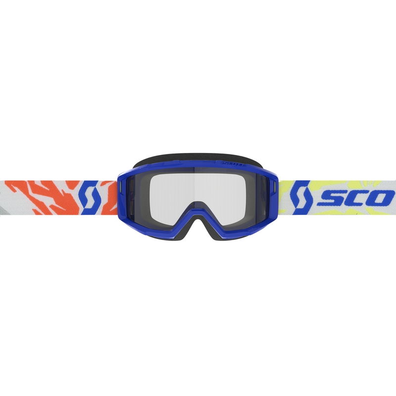 Bērnu motokrosa brilles SCOTT Primal Youth zilas ar caurspīdīgu pleksi
