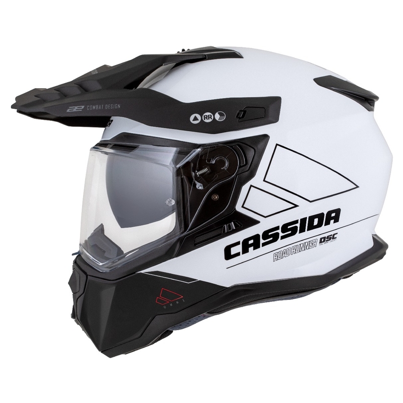 Enduro ķivere Cassida Road Runner Dual balta- melna